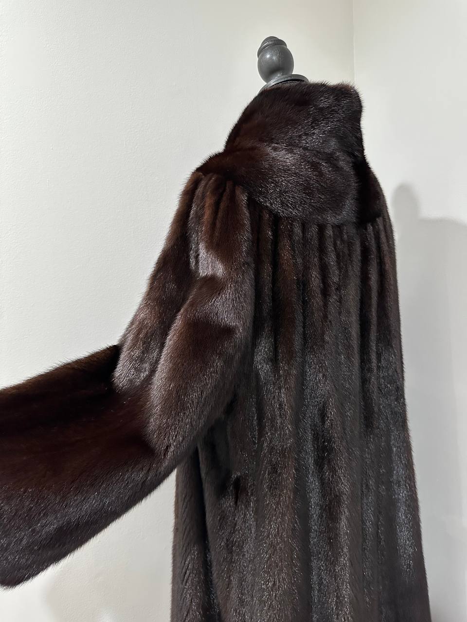 NEW Genuine Real Mink Fur coat jacket 1201008 size XL dark brown Female