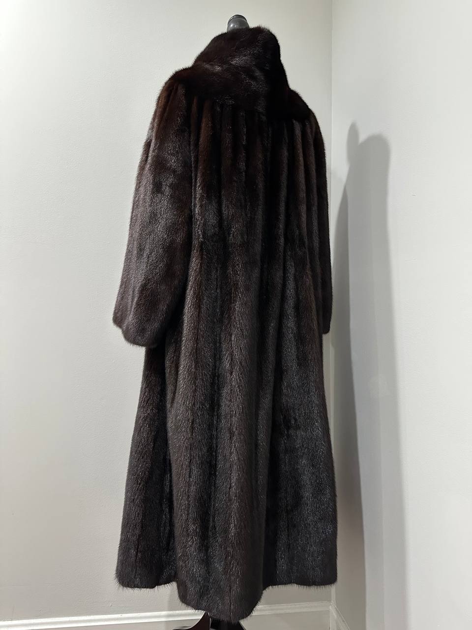 NEW Genuine Real Mink Fur coat jacket 1201008 size XL dark brown Female