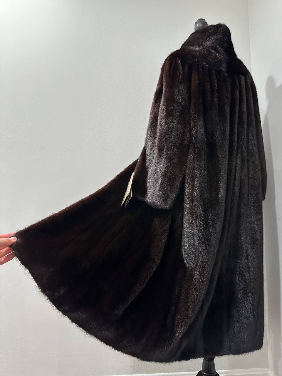 NEW Genuine Real Mink Fur coat jacket 1201008 size XL dark brown Female
