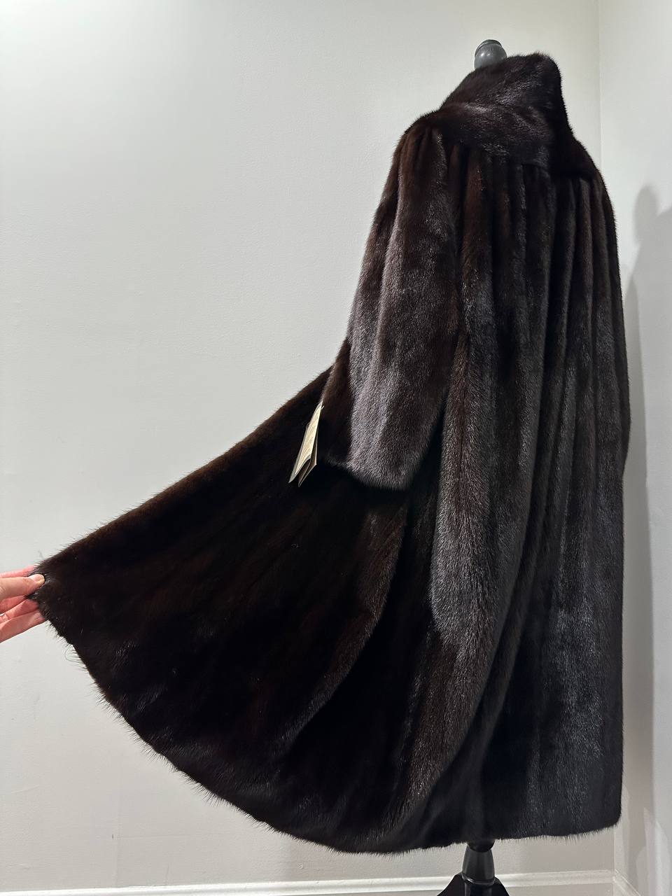 NEW Genuine Real Mink Fur coat jacket 1201008 size XL dark brown Female