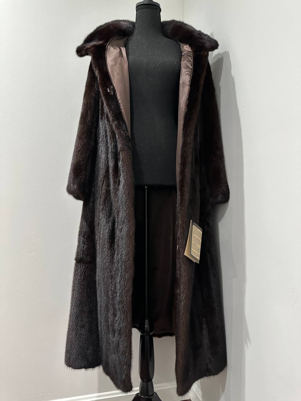 NEW Genuine Real Mink Fur coat jacket 1201008 size XL dark brown Female