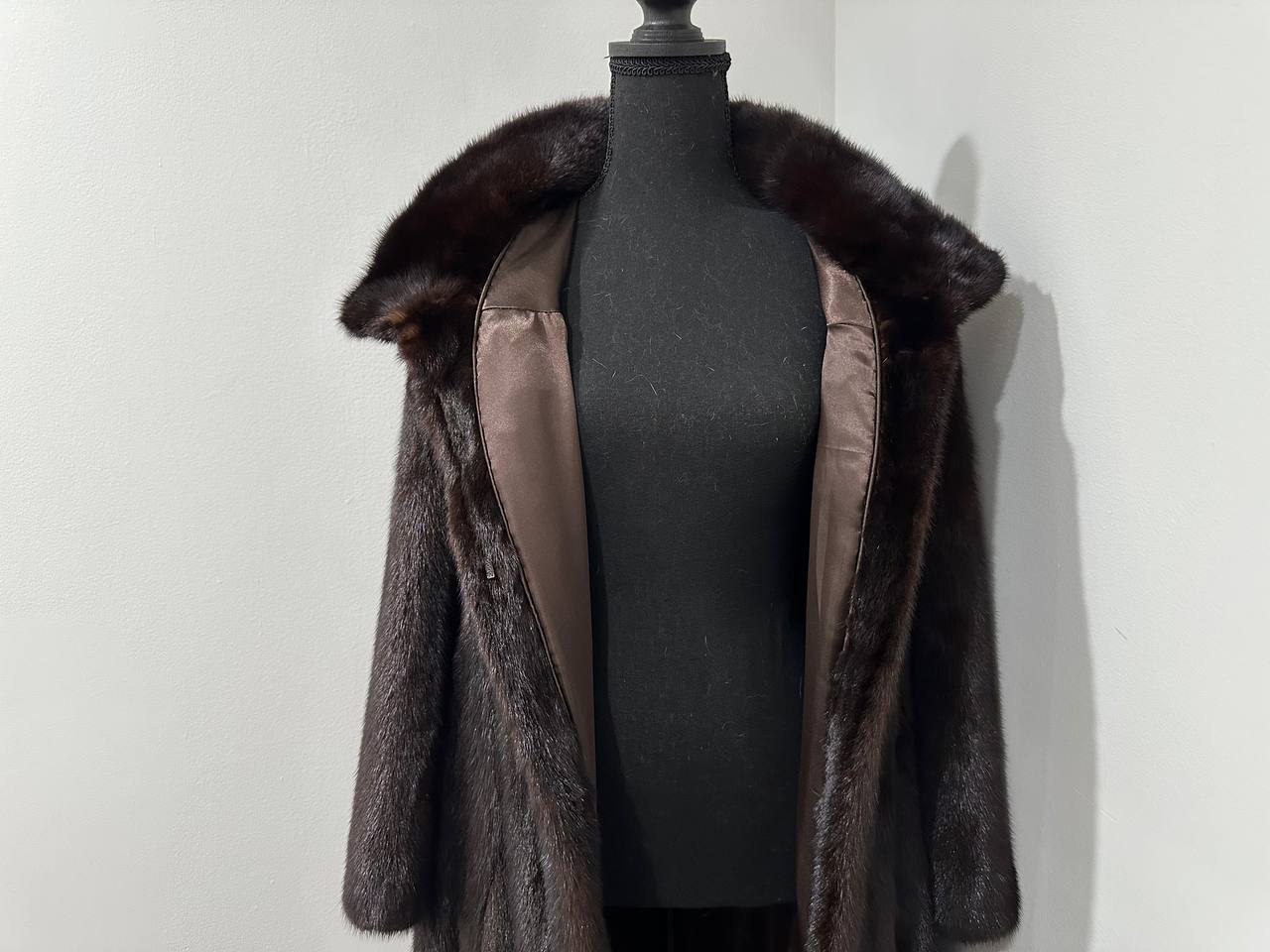NEW Genuine Real Mink Fur coat jacket 1201008 size XL dark brown Female