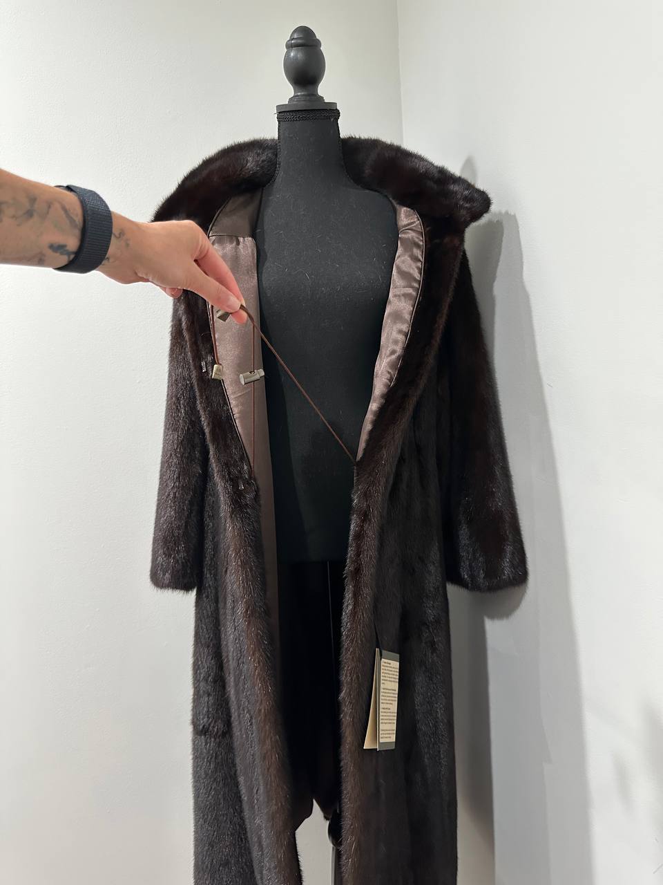 NEW Genuine Real Mink Fur coat jacket 1201008 size XL dark brown Female