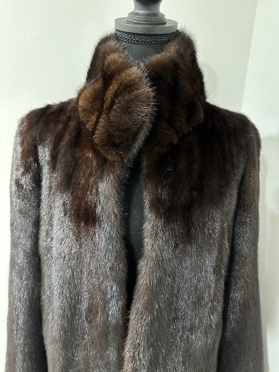 Luxury Womens Real Mink Fur jacket coat 1109822 Long genuine fur size L NEW