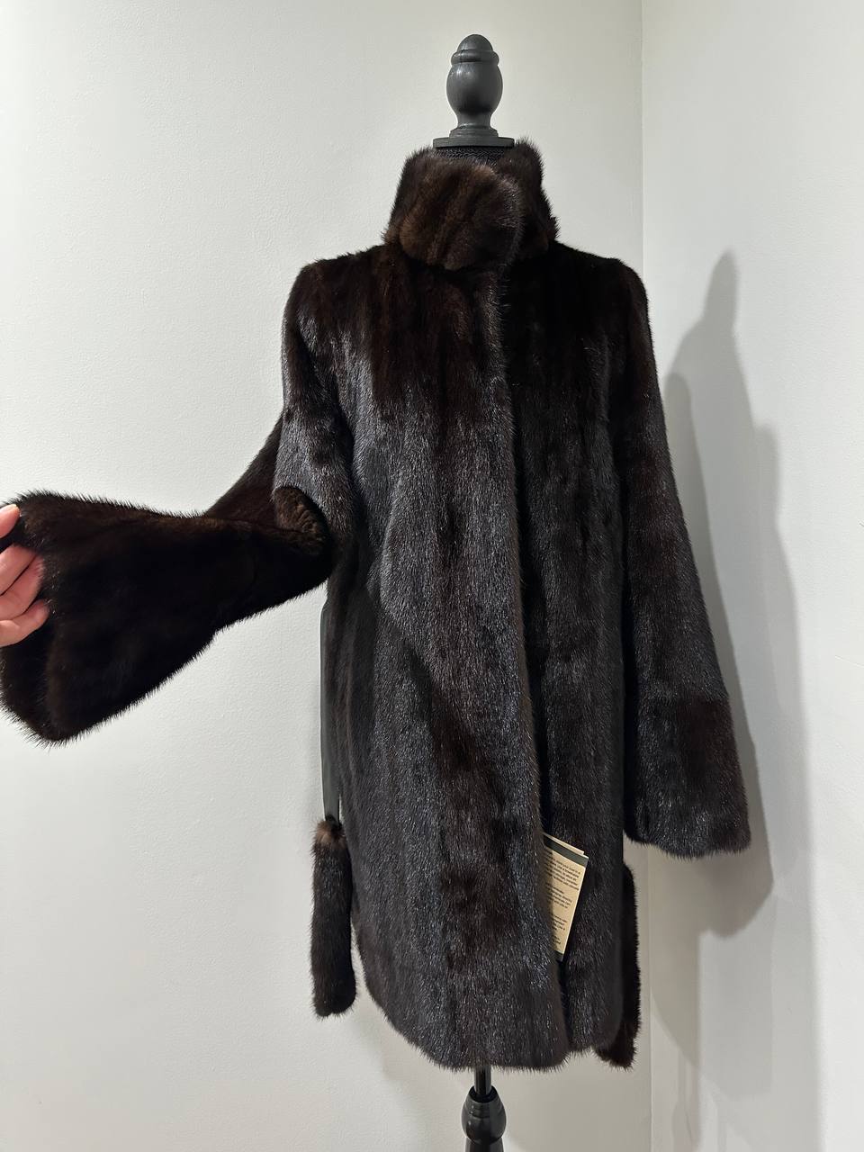 Luxury Womens Real Mink Fur jacket coat 1109822 Long genuine fur size L NEW