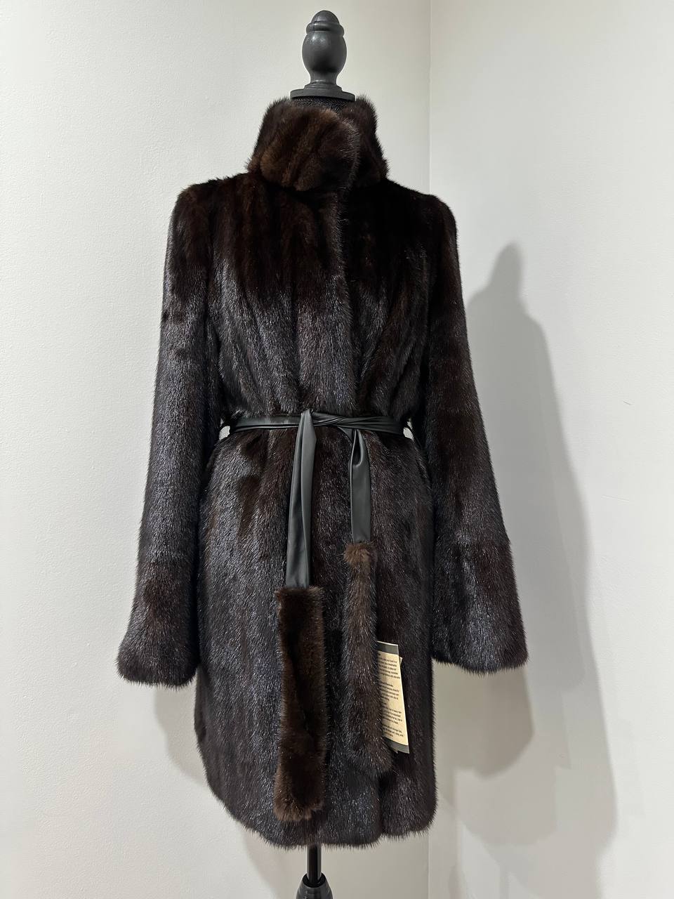 Luxury Womens Real Mink Fur jacket coat 1109822 Long genuine fur size L NEW