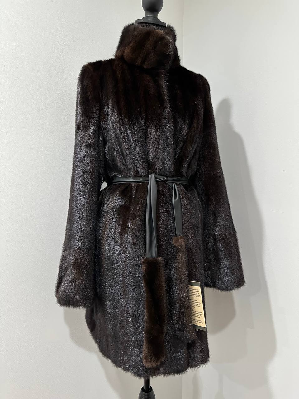 Luxury Womens Real Mink Fur jacket coat 1109822 Long genuine fur size L NEW