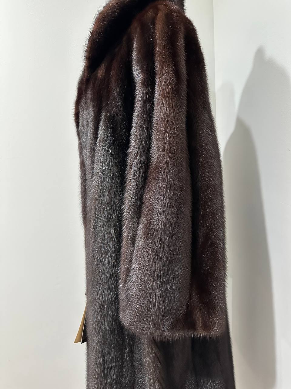 Women Real Mink Fur coat long dark brown color size 2XL NEW 1109961 FURSTAR