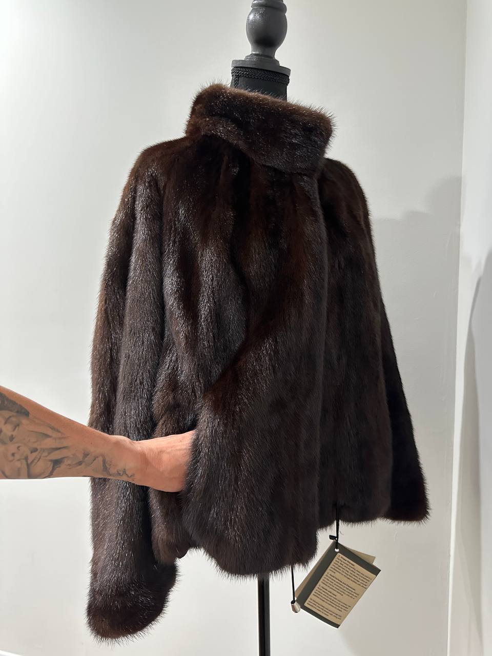 Women Real Mink Fur SIZE 2XL jacket coat 1109953 genuine NEW Brown Bomber FURSTAR