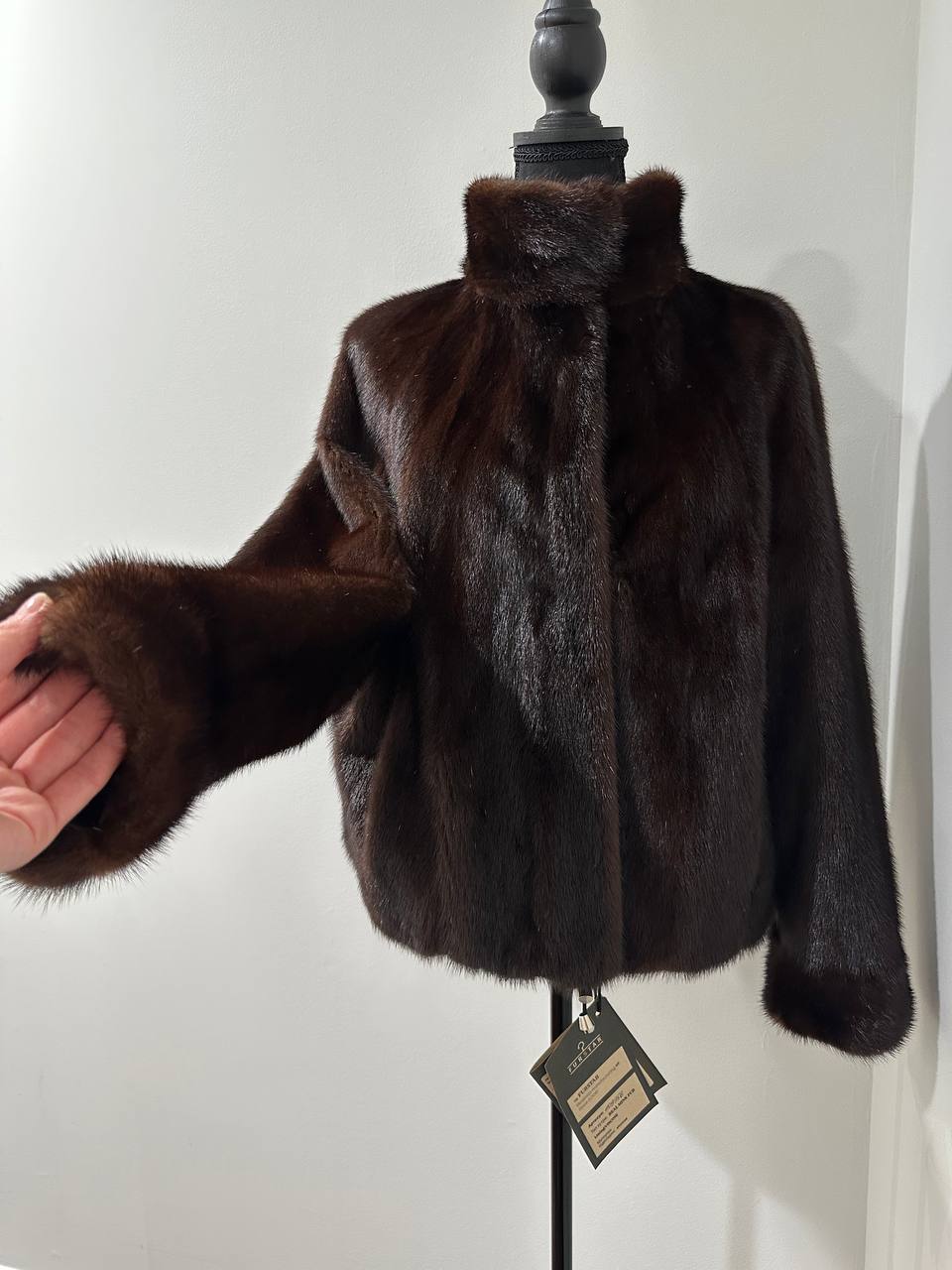 NEW Womens Real genuine Nature Mink Fur jacket coat 1109956 SIZE L large bomber