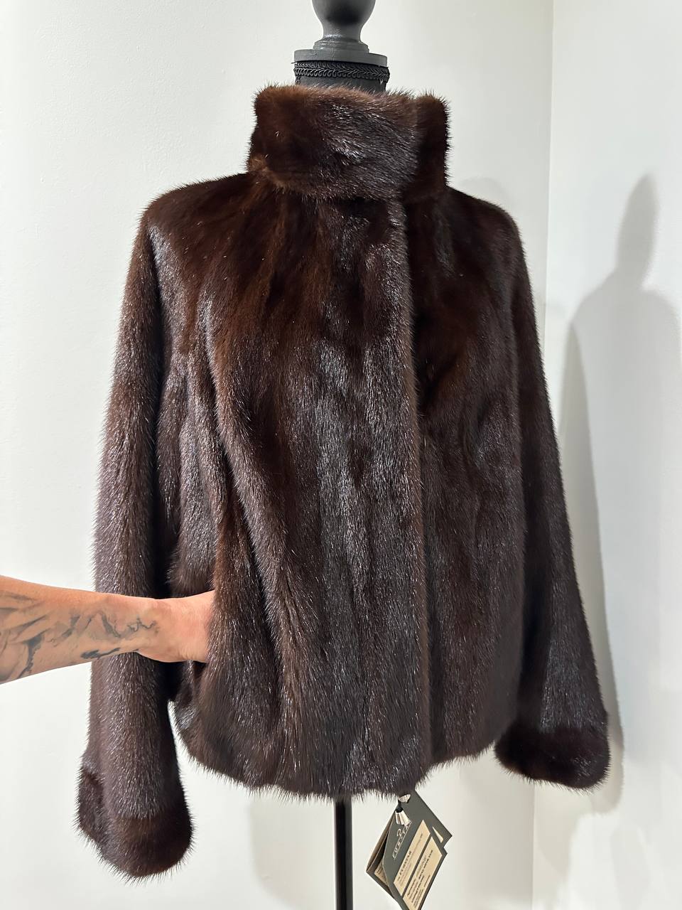 NEW Womens Real genuine Nature Mink Fur jacket coat 1109956 SIZE L large bomber