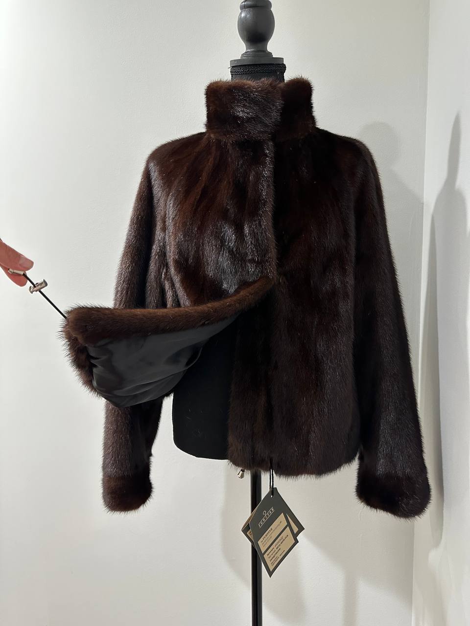NEW Womens Real genuine Nature Mink Fur jacket coat 1109956 SIZE L large bomber