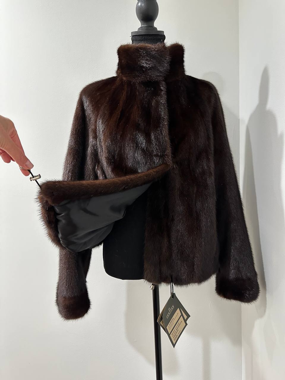 NEW Womens Real genuine Nature Mink Fur jacket coat 1109956 SIZE L large bomber