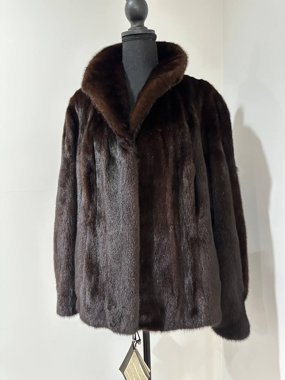 New Genuine Real Mink Fur coat jacket 1201046 Size XL dark brown BRAND FURSTAR