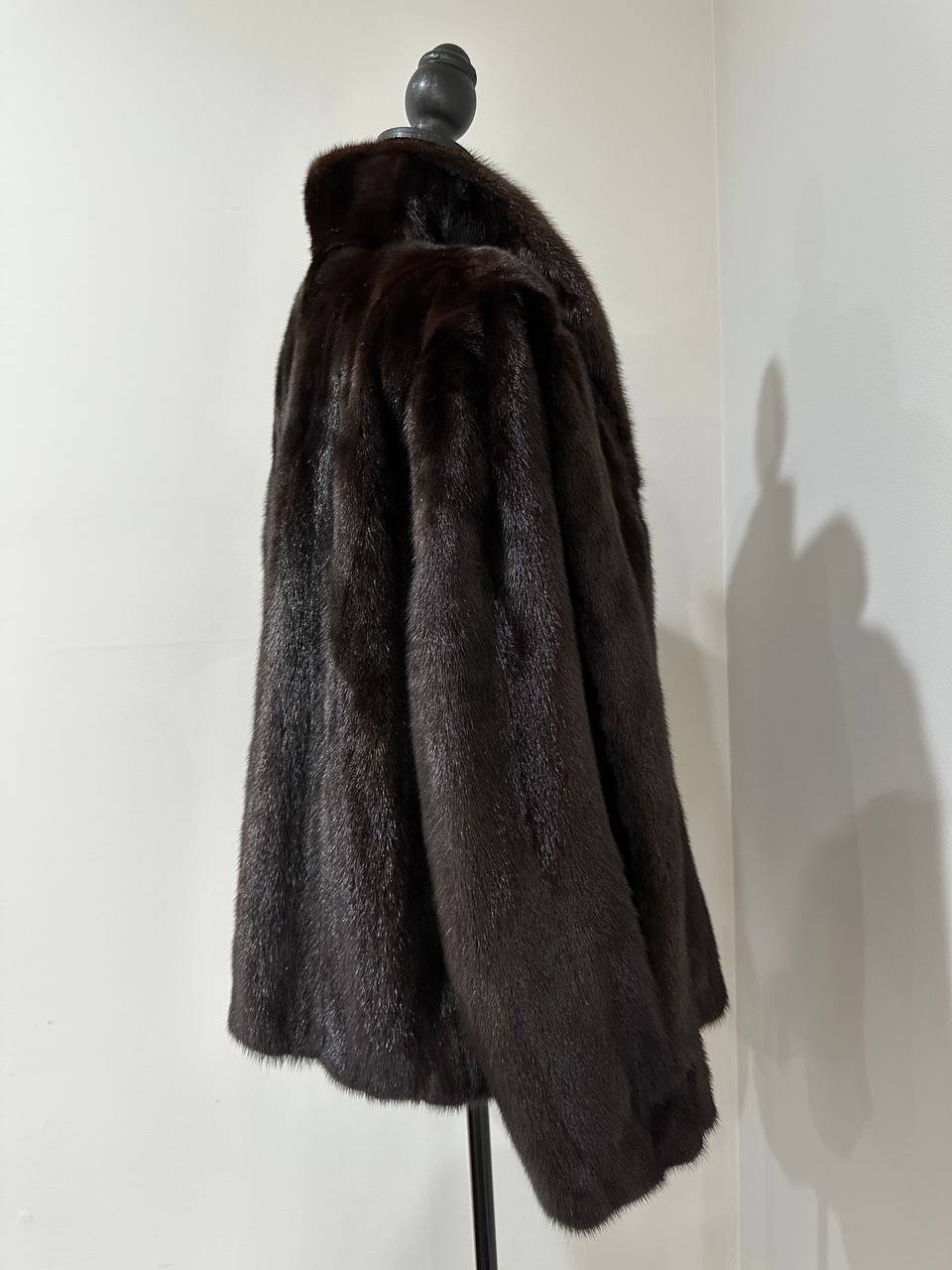 New Genuine Real Mink Fur coat jacket 1201046 Size XL dark brown BRAND FURSTAR
