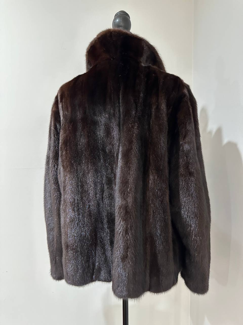 New Genuine Real Mink Fur coat jacket 1201046 Size XL dark brown BRAND FURSTAR