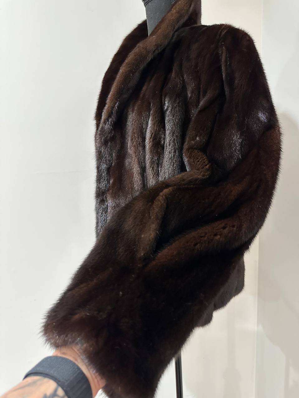 New Genuine Real Mink Fur coat jacket 1201046 Size XL dark brown BRAND FURSTAR