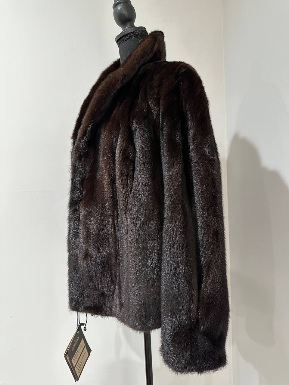 New Genuine Real Mink Fur coat jacket 1201046 Size XL dark brown BRAND FURSTAR