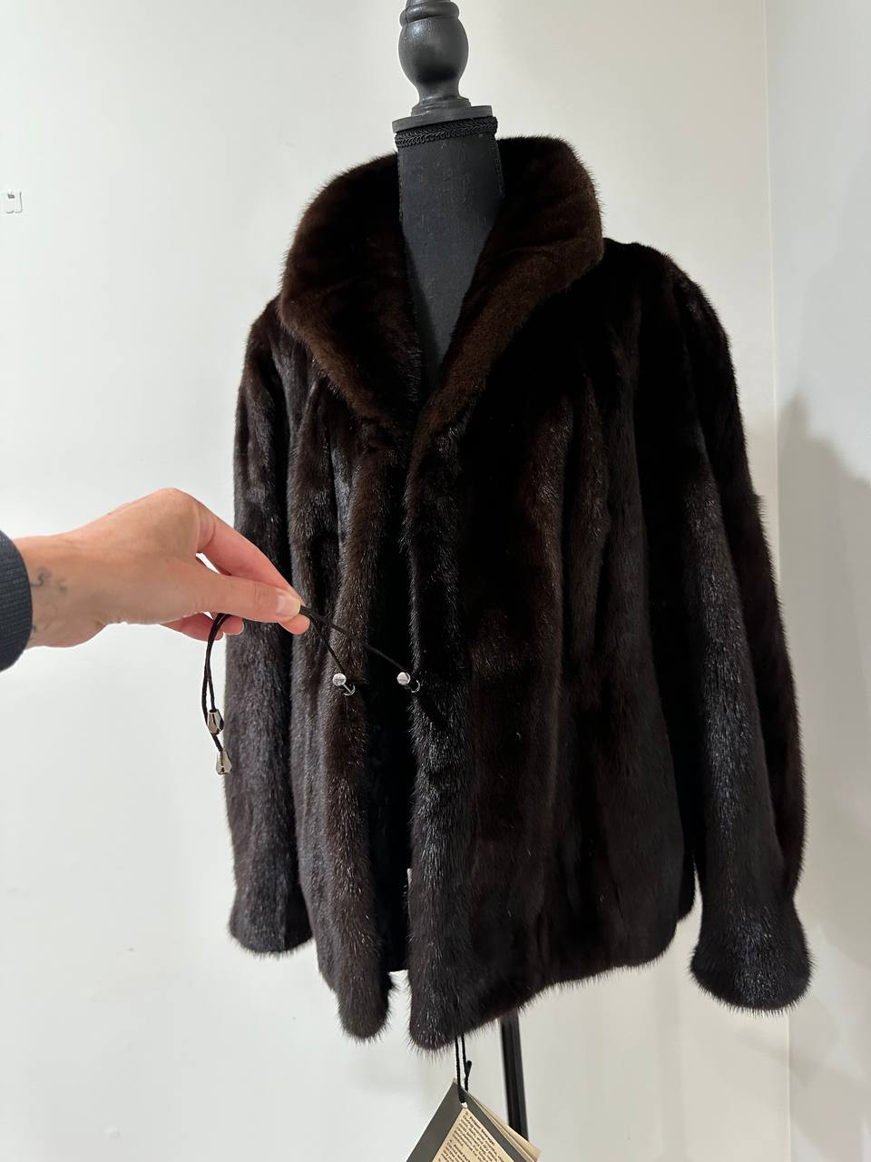 New Genuine Real Mink Fur coat jacket 1201046 Size XL dark brown BRAND FURSTAR