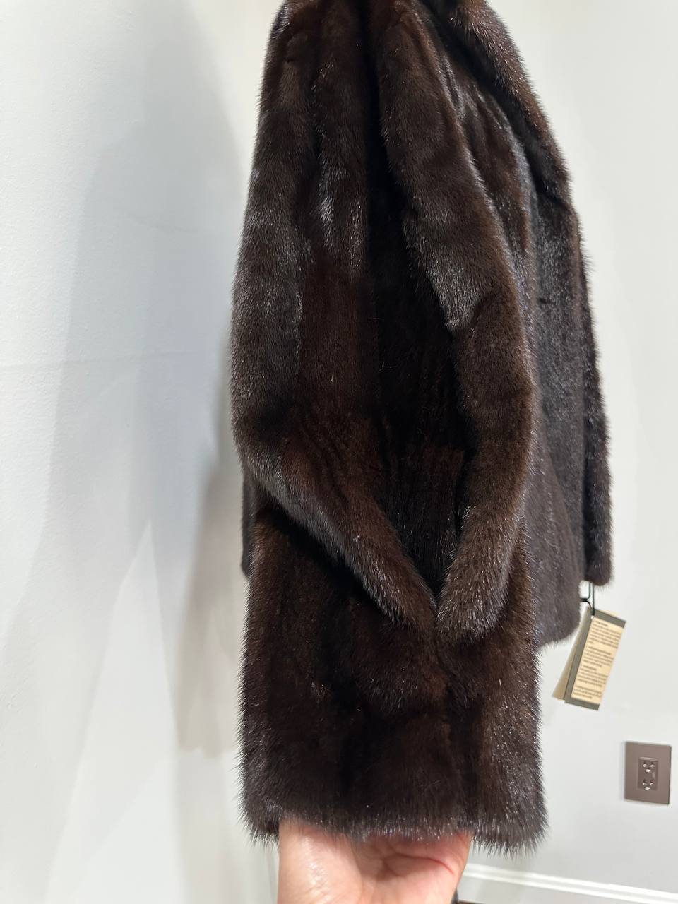New Genuine Real Mink Fur coat jacket 1201046 Size XL dark brown BRAND FURSTAR