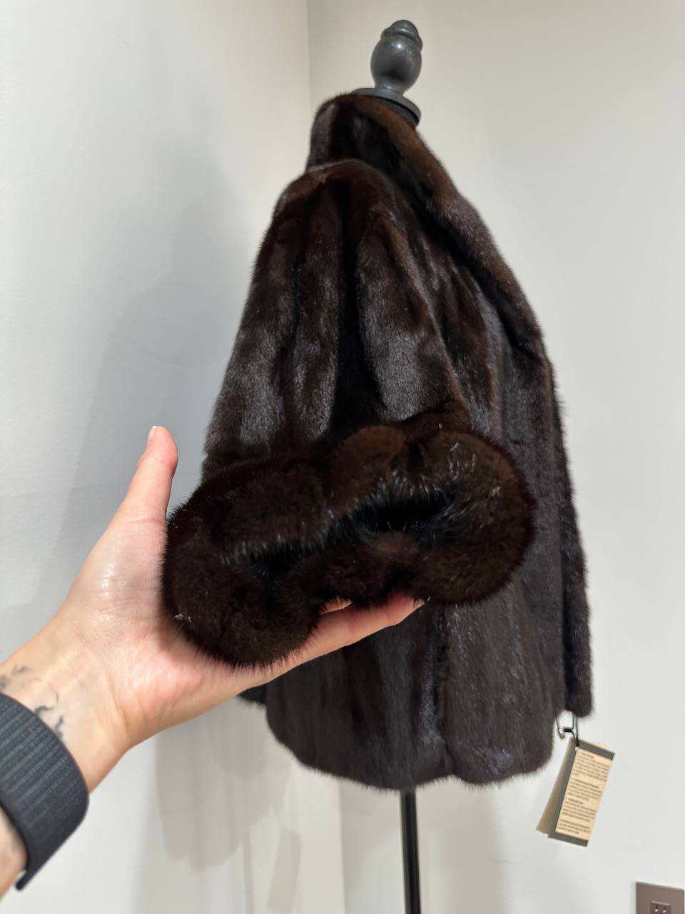 New Genuine Real Mink Fur coat jacket 1201046 Size XL dark brown BRAND FURSTAR