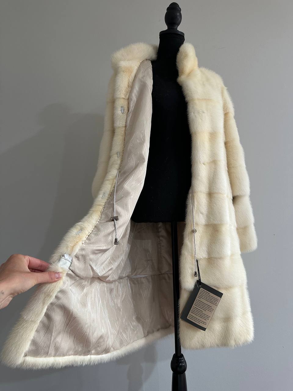 NEW MINK FUR coat size M 1201114 HORIZONTAL long sleeve jacket GENUINE