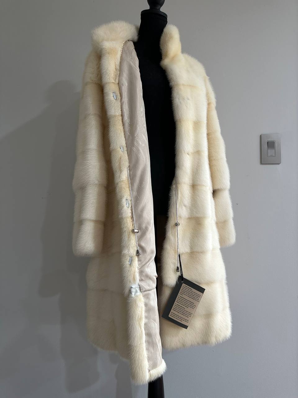 NEW MINK FUR coat size M 1201114 HORIZONTAL long sleeve jacket GENUINE