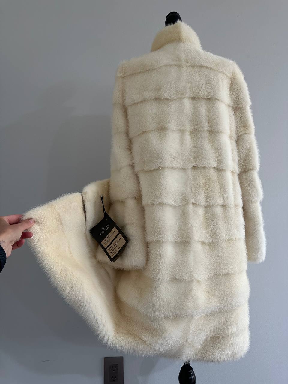 NEW MINK FUR coat size M 1201114 HORIZONTAL long sleeve jacket GENUINE