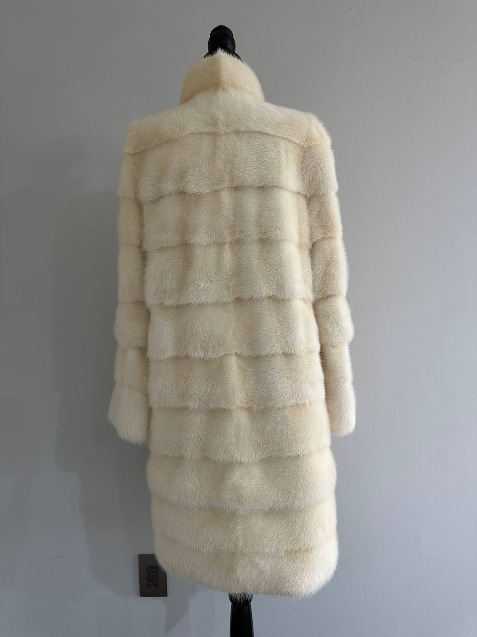 NEW MINK FUR coat size M 1201114 HORIZONTAL long sleeve jacket GENUINE