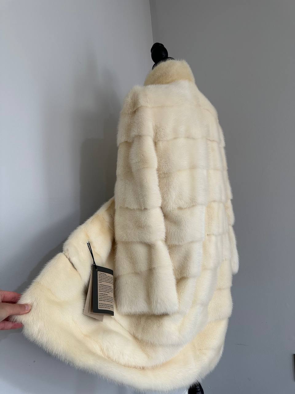 NEW MINK FUR coat size M 1201114 HORIZONTAL long sleeve jacket GENUINE