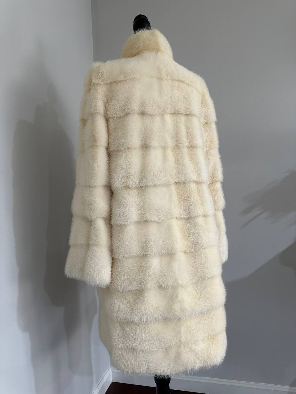 NEW MINK FUR coat size M 1201114 HORIZONTAL long sleeve jacket GENUINE