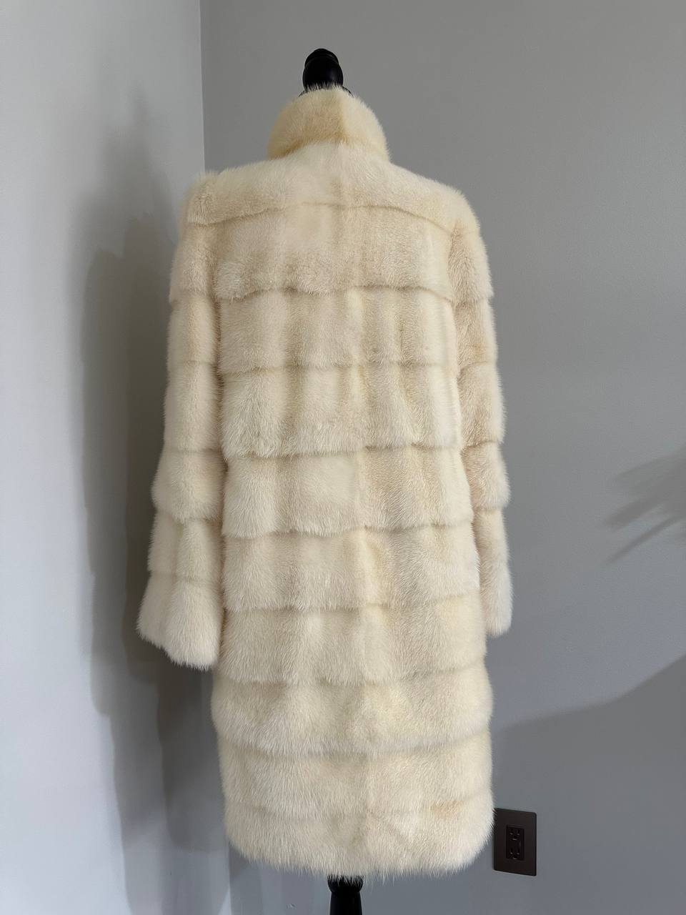 NEW MINK FUR coat size M 1201114 HORIZONTAL long sleeve jacket GENUINE