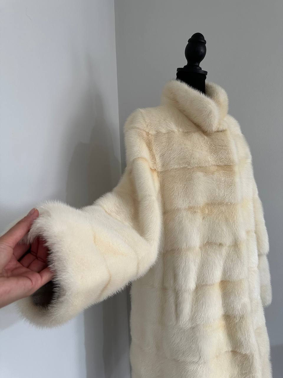 NEW MINK FUR coat size M 1201114 HORIZONTAL long sleeve jacket GENUINE