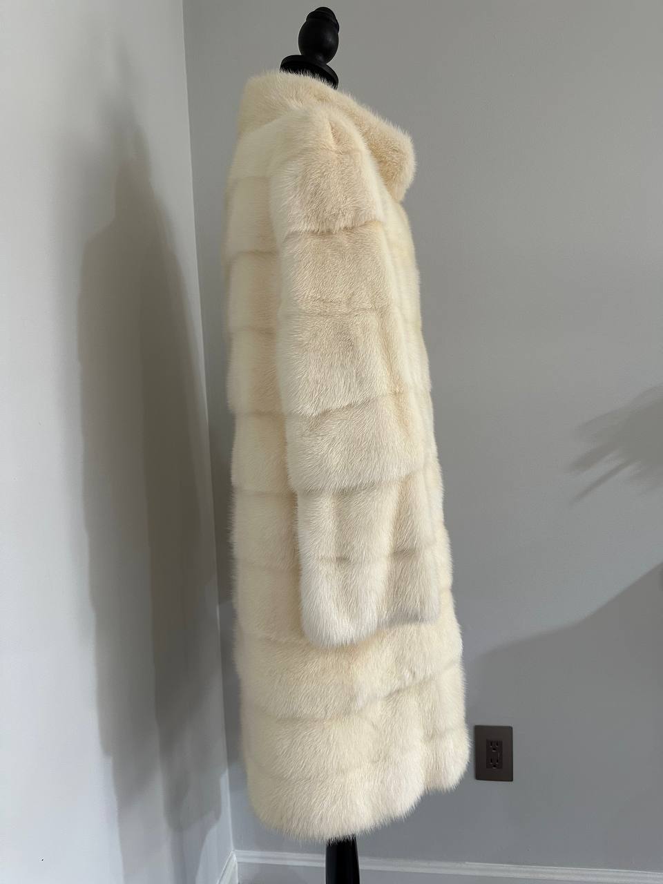 NEW MINK FUR coat size M 1201114 HORIZONTAL long sleeve jacket GENUINE
