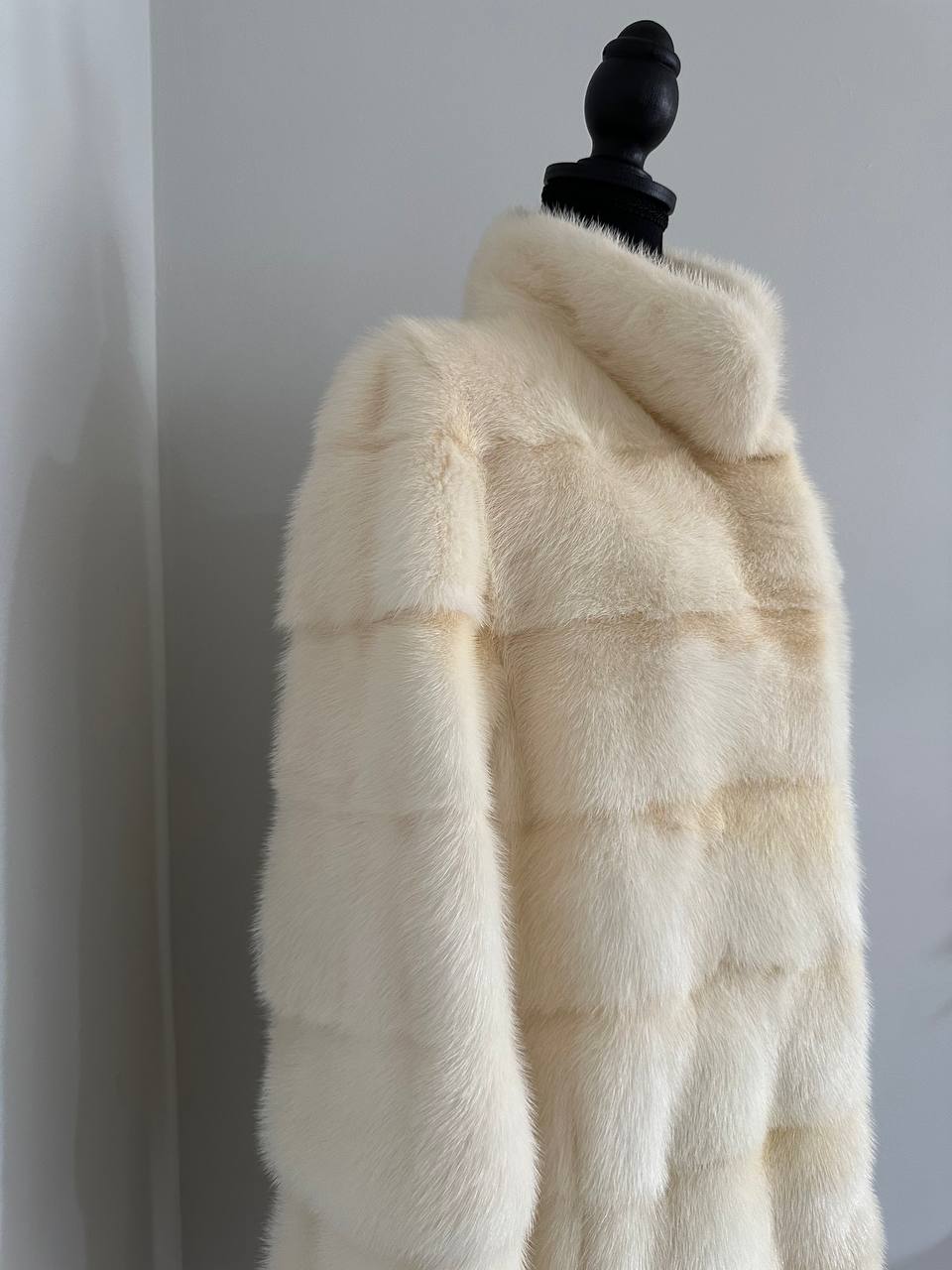 NEW MINK FUR coat size M 1201114 HORIZONTAL long sleeve jacket GENUINE