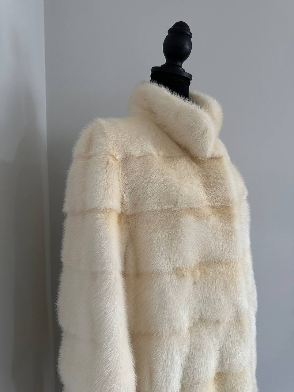 NEW MINK FUR coat size M 1201114 HORIZONTAL long sleeve jacket GENUINE