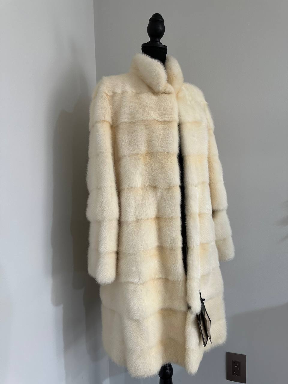 NEW MINK FUR coat size M 1201114 HORIZONTAL long sleeve jacket GENUINE