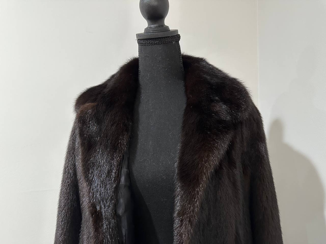 women real mink fur coat dark brown color size M NEW 1109906 GENUINE