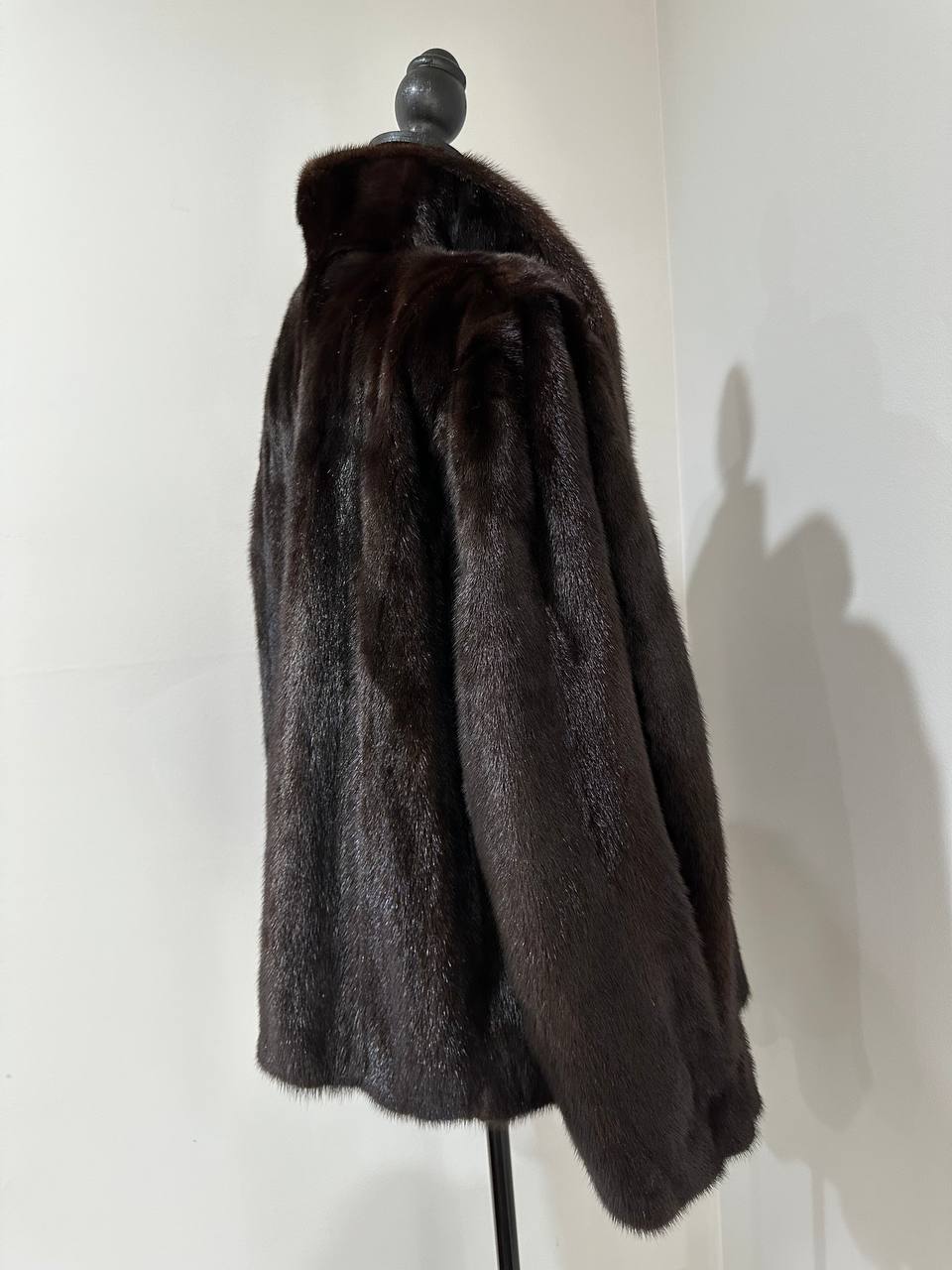 New Genuine Real Mink Fur coat jacket 1201046 Size XL dark brown BRAND FURSTAR