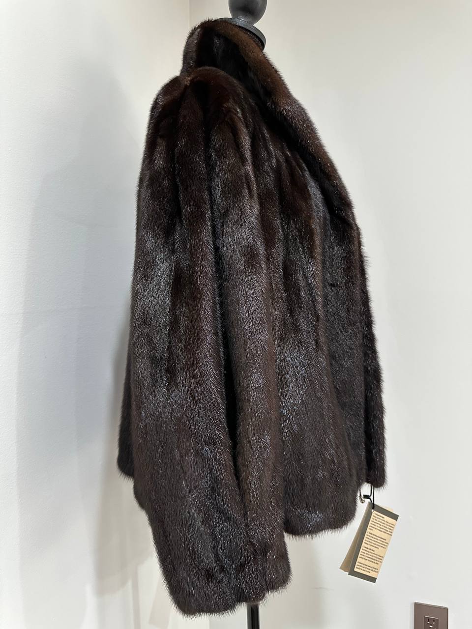 New Genuine Real Mink Fur coat jacket 1201046 Size XL dark brown BRAND FURSTAR