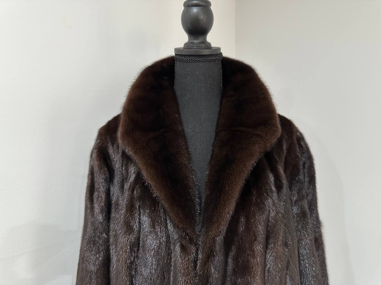 New Genuine Real Mink Fur coat jacket 1201046 Size XL dark brown BRAND FURSTAR
