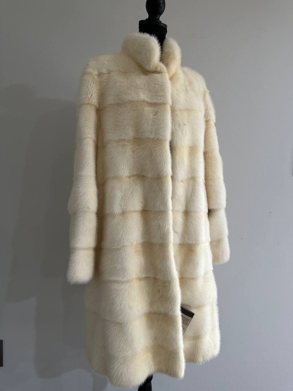 NEW MINK FUR coat size M 1201114 HORIZONTAL long sleeve jacket GENUINE