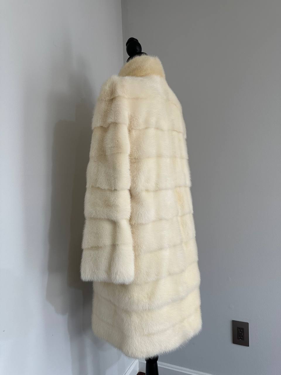 NEW MINK FUR coat size M 1201114 HORIZONTAL long sleeve jacket GENUINE