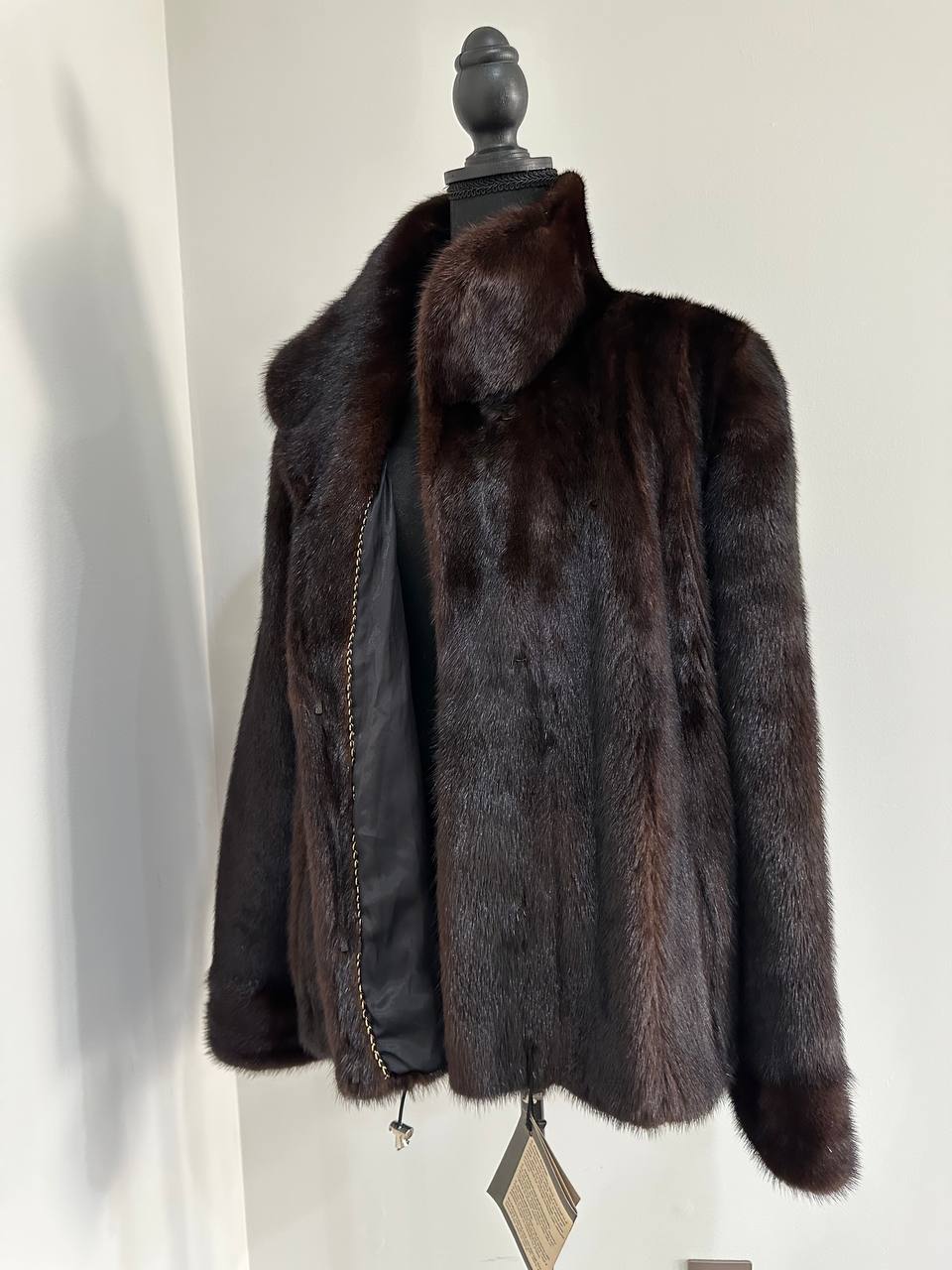 NEW Womens Real genuine Mink Fur jacket coat 2XL Bomber 1109974 Brown FURSTAR