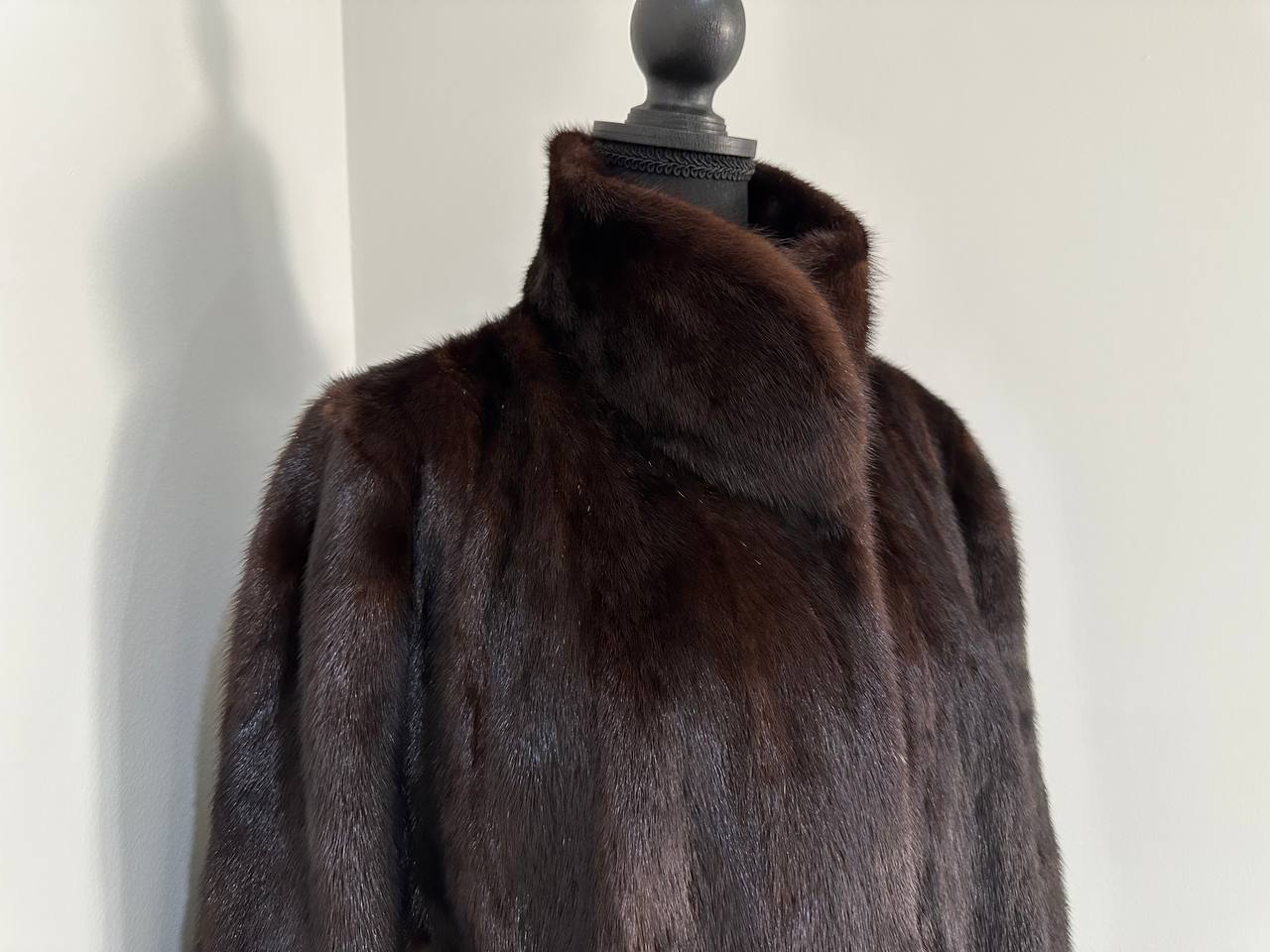 NEW Womens Real genuine Mink Fur jacket coat 2XL Bomber 1109974 Brown FURSTAR
