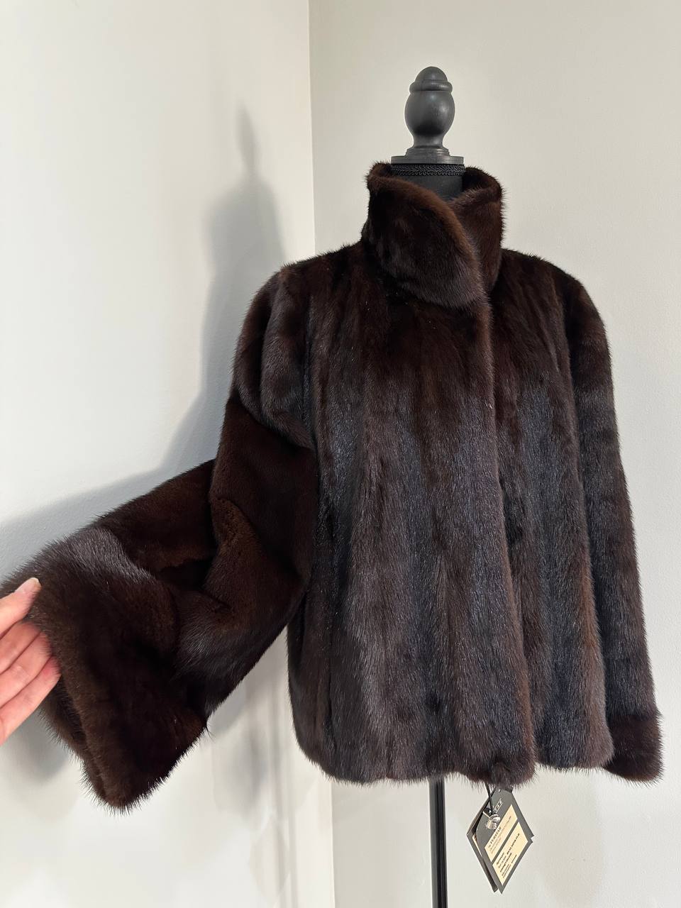 NEW Womens Real genuine Mink Fur jacket coat 2XL Bomber 1109974 Brown FURSTAR
