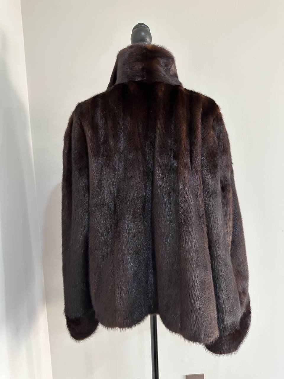 NEW Womens Real genuine Mink Fur jacket coat 2XL Bomber 1109974 Brown FURSTAR
