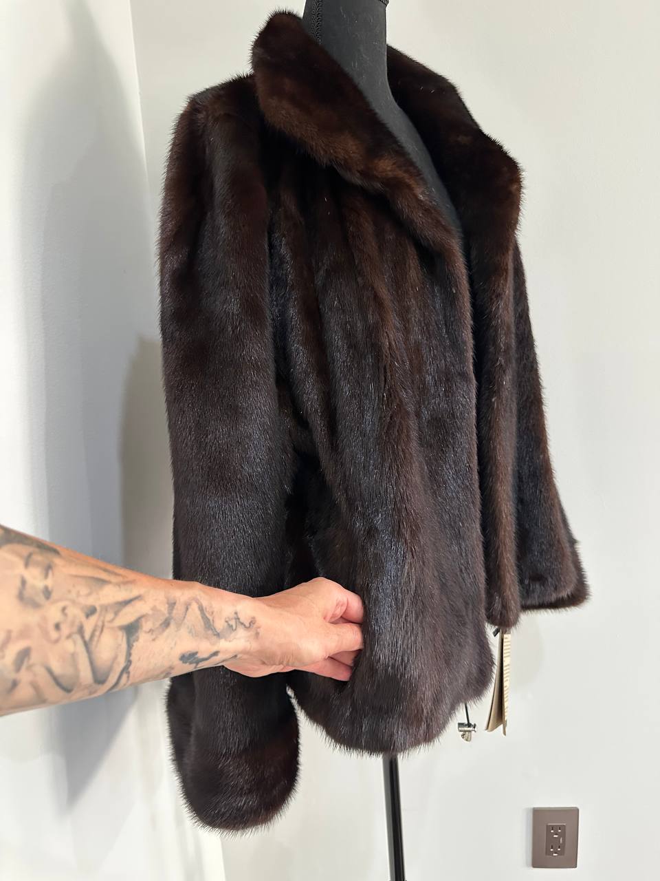 NEW Womens Real genuine Mink Fur jacket coat 2XL Bomber 1109974 Brown FURSTAR