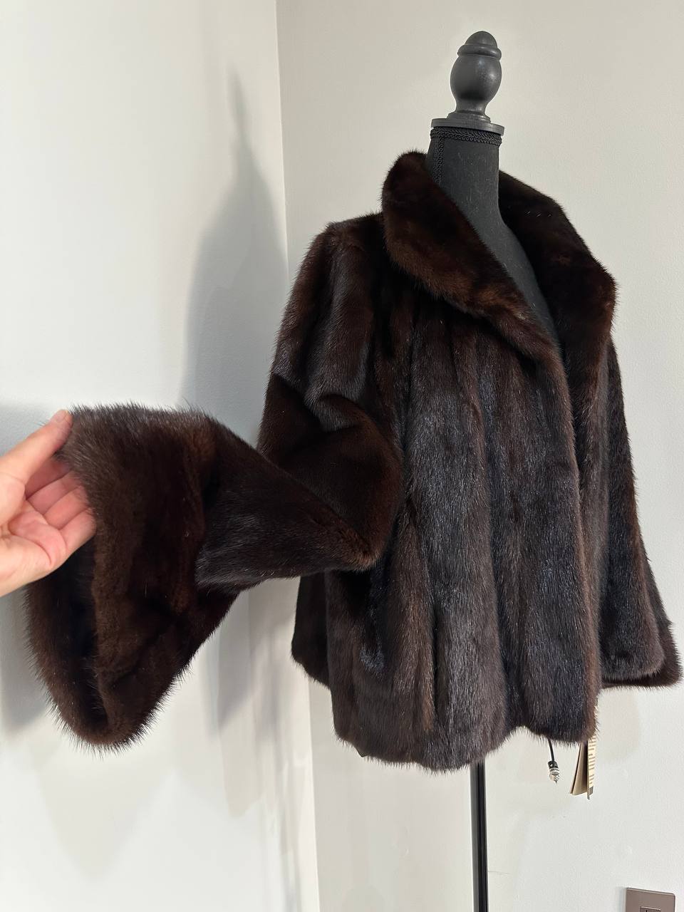 NEW Womens Real genuine Mink Fur jacket coat 2XL Bomber 1109974 Brown FURSTAR