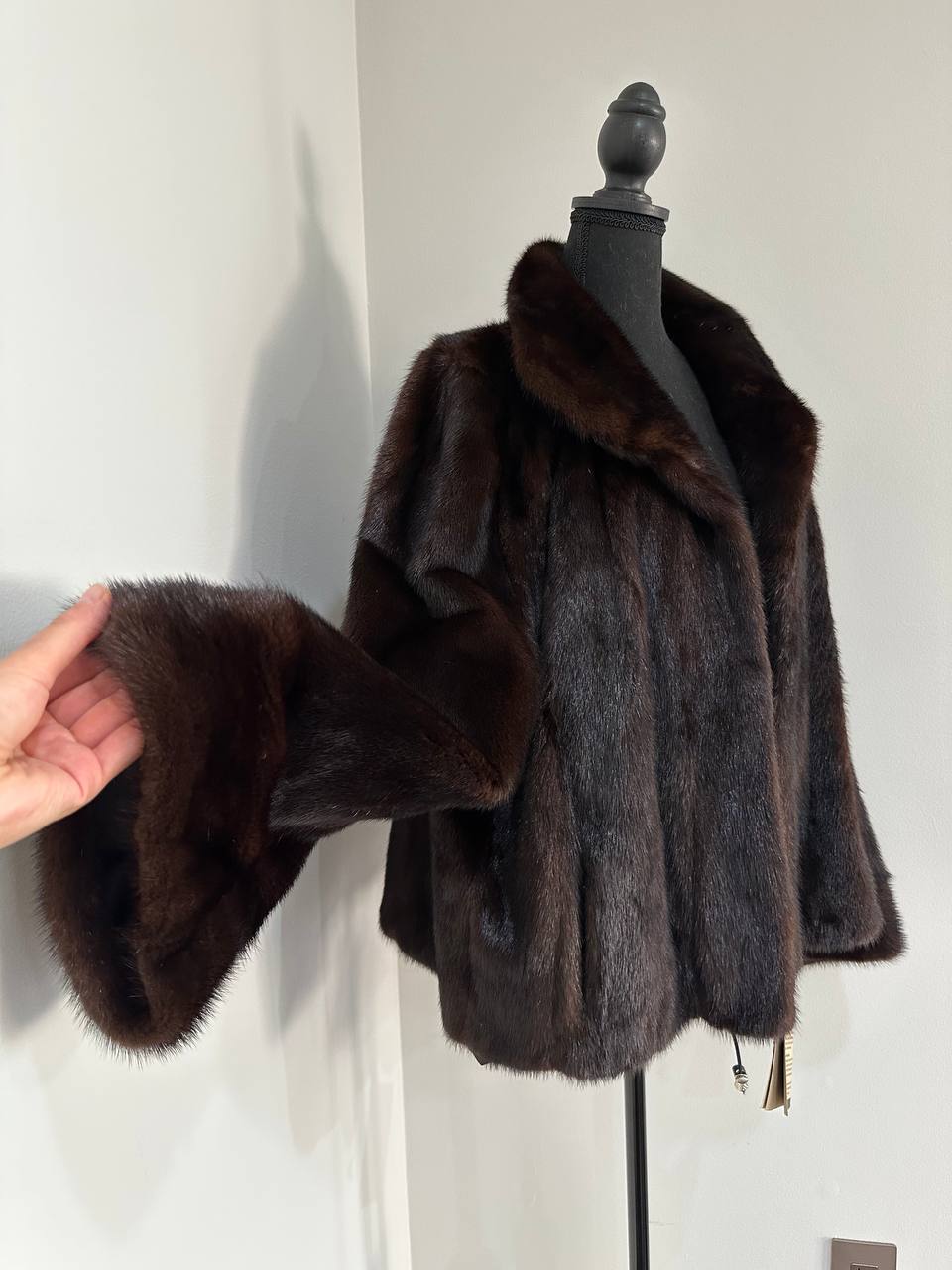NEW Womens Real genuine Mink Fur jacket coat 2XL Bomber 1109974 Brown FURSTAR